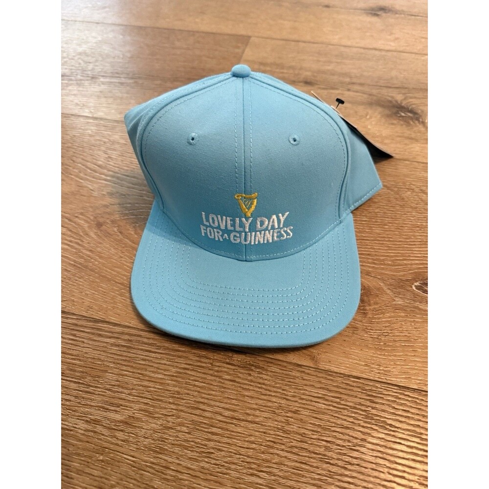 Guinness Mens Blue Snapback Embroidered Hat Cap Lovely Day For A Guinness